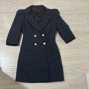 Elegant ZARA mini navy blue Double-Breasted Women's dress